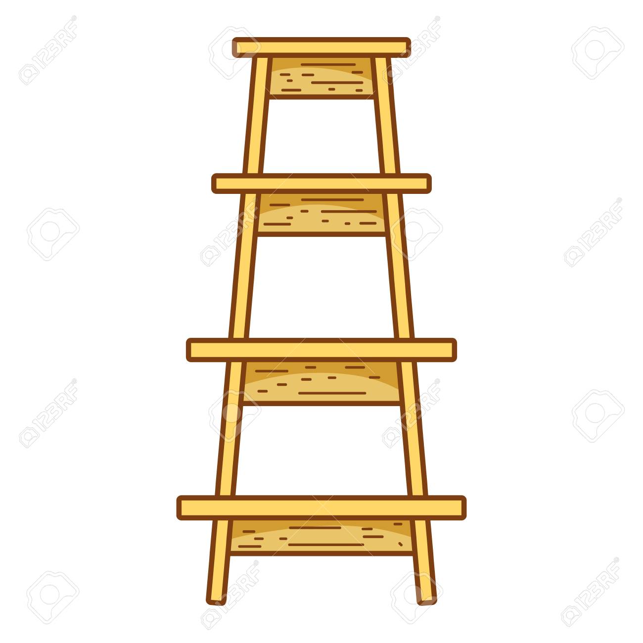 Wood Ladder Step Construction Object Vector Illustration Royalty Free SVG,  Cliparts, Vectors, and Stock Illustration. Image 99491601.