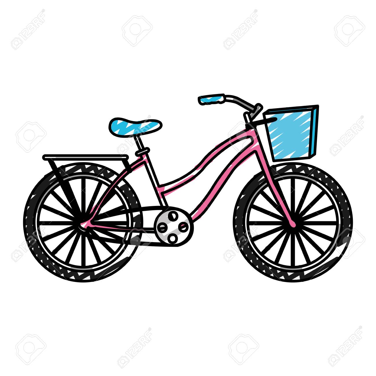 doodle feminine bicycle transportation