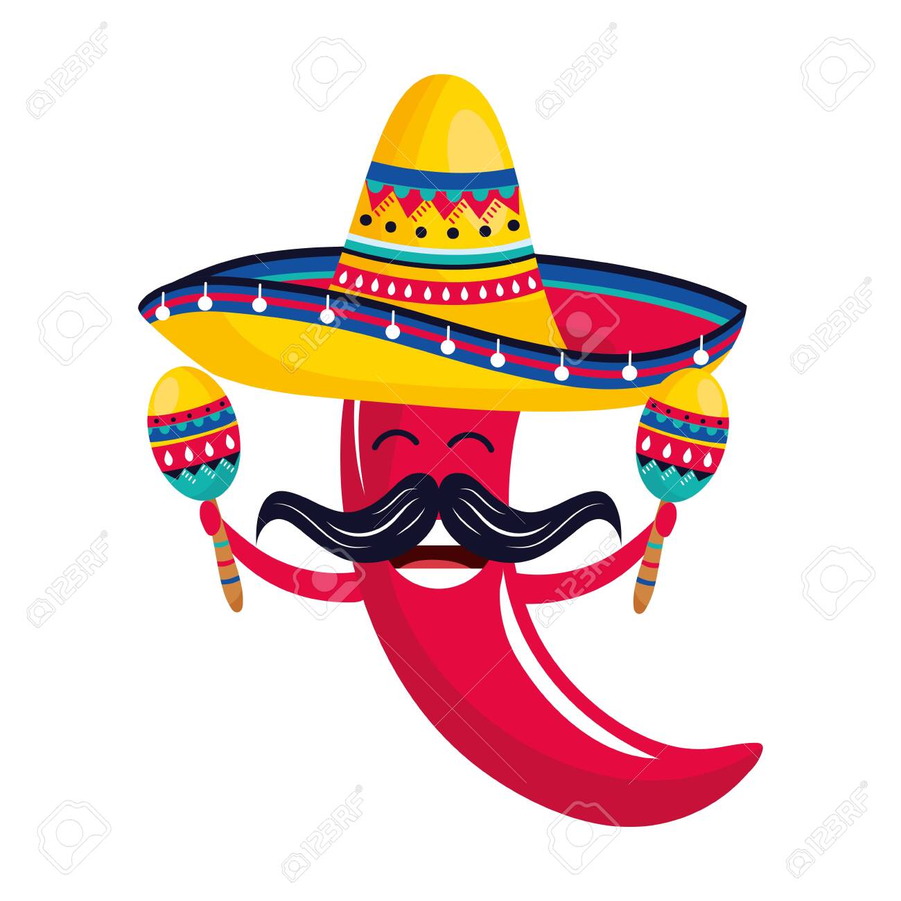 Mexican Culture Festival Pepper With Mariachi Mexico Elements Cartoon  Vector Illustration Graphic Design Royalty Free SVG, Cliparts, Vectors, and  Stock Illustration. Image 124124414., image size:1300x1300