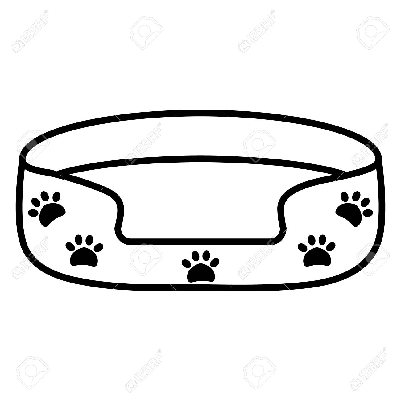Pet Bed With Paws Print Royalty Free Cliparts Vectors And Stock