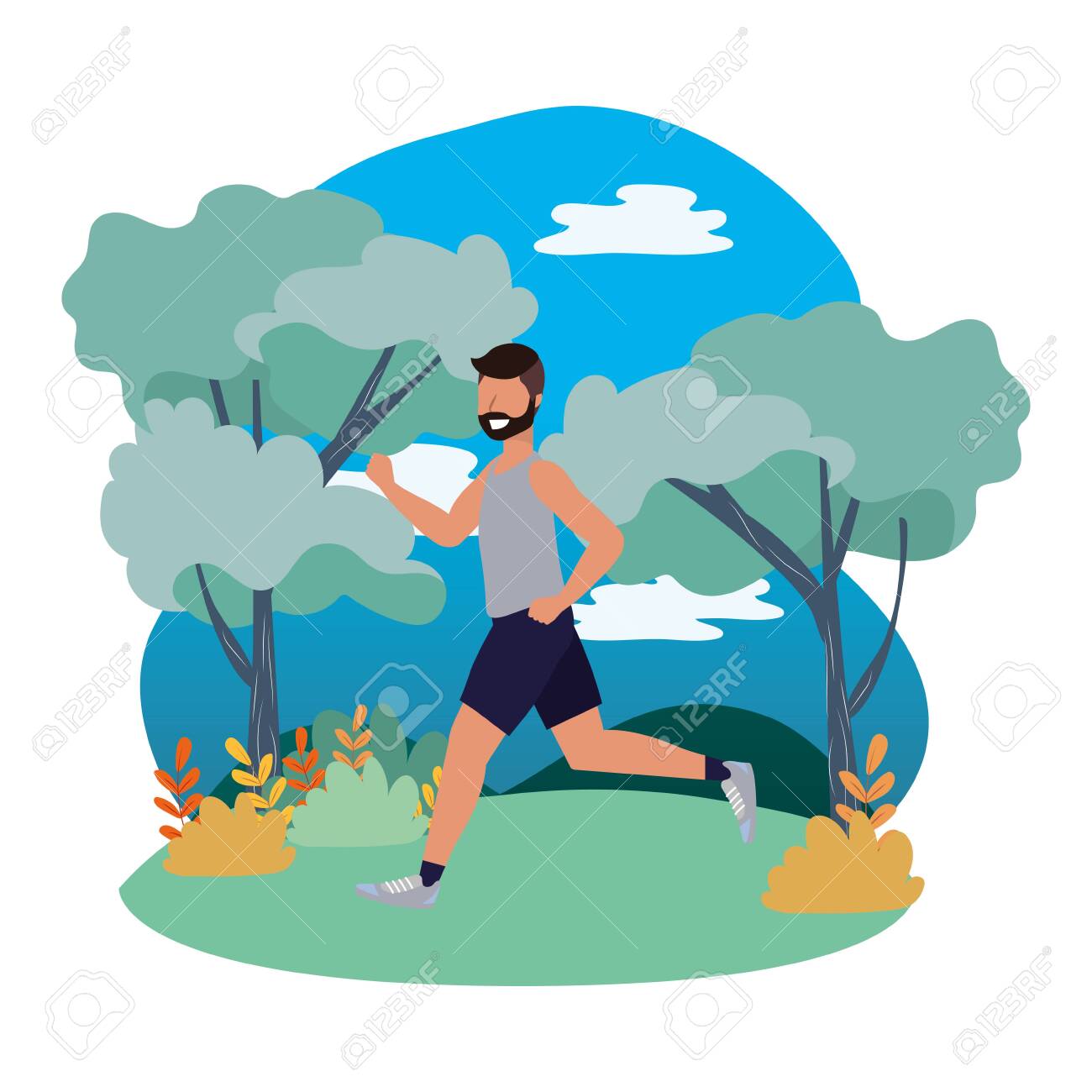 Fitness Sport Train Man Running At Outdoor Scene Cartoon Vector  Illustration Graphic Design Royalty Free SVG, Cliparts, Vectors, and Stock  Illustration. Image 125052475., image size:1300x1300
