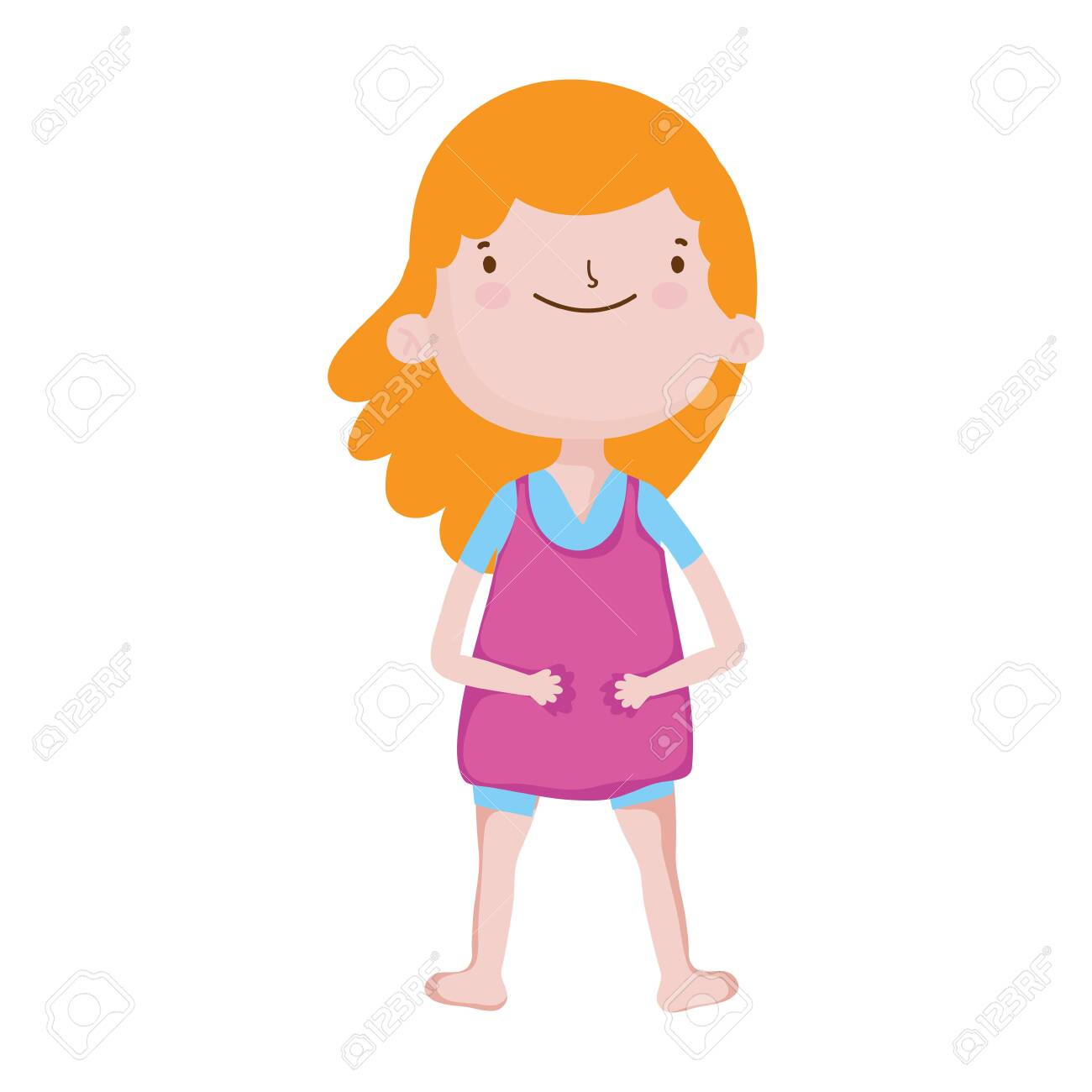 Cute Little Girl Happy Cartoon Character Vector Illustration Royalty Free  SVG, Cliparts, Vectors, and Stock Illustration. Image 135750369., image size:1300x1300