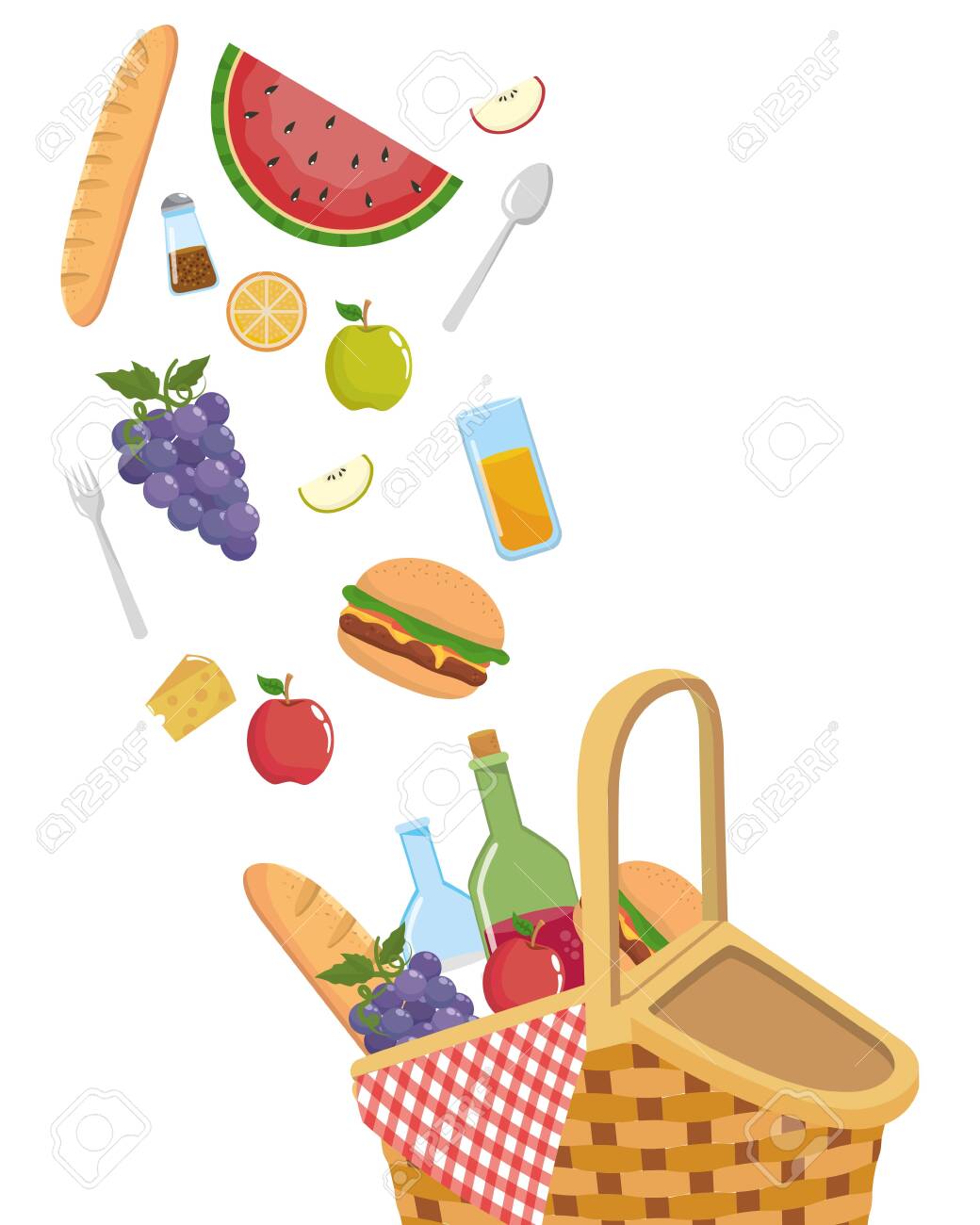 27+ Picnic Basket Picnic Food Clipart Pics