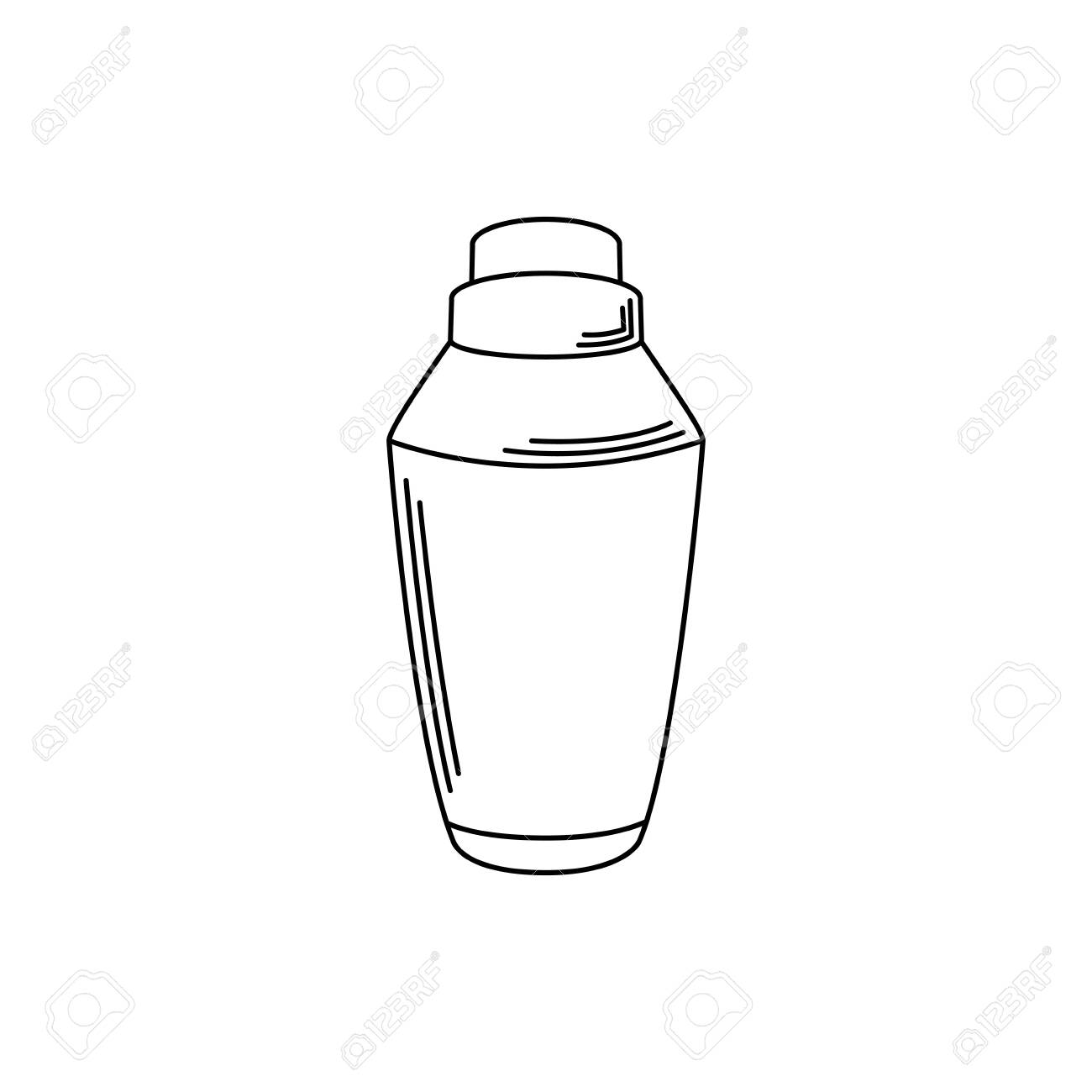 Drinks Cocktail Shaker Metal Equipment Bar Vector Illustration Line Style  Icon Royalty Free SVG, Cliparts, Vectors, and Stock Illustration. Image  142158417., image size:1300x1300