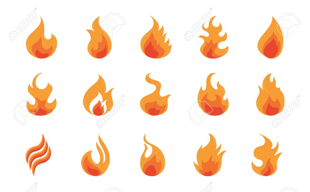 fire flame burning hot glow flat design icons set white background vector illustration - 150914663 fire flame burning hot glow flat design icons set white background vector illustration - 150914663