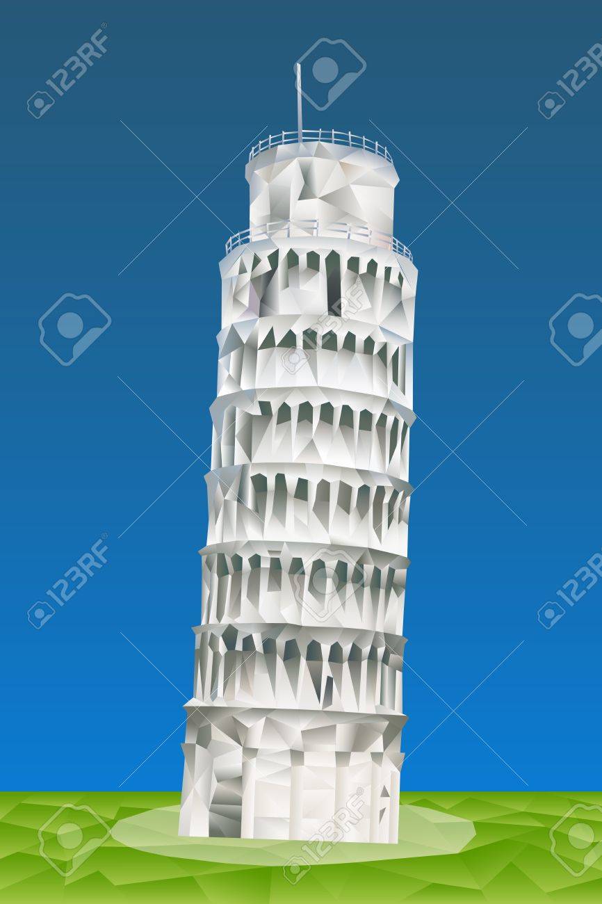 ピサの斜塔図三角パターン スタイルに傾いています のイラスト素材 ベクタ Image