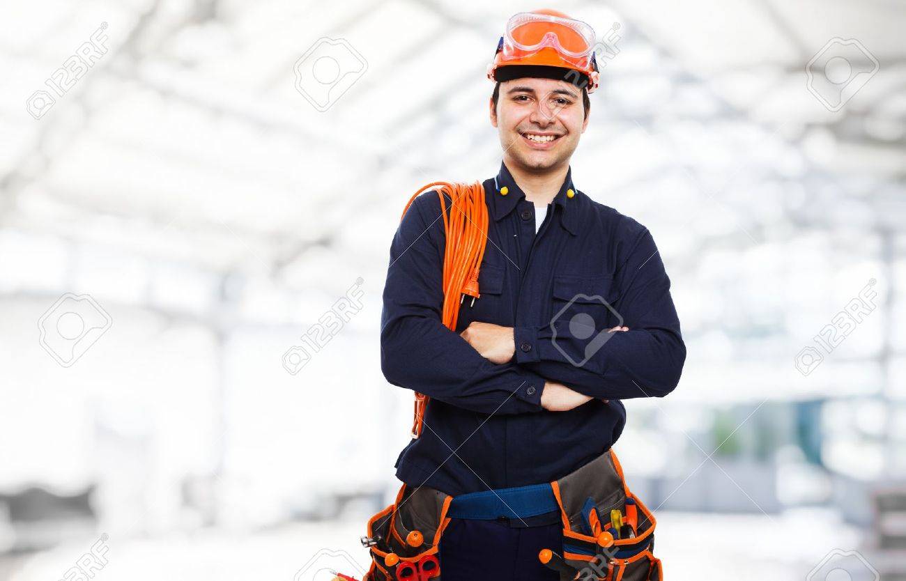 portrait of an happy worker stock photo picture and royalty free