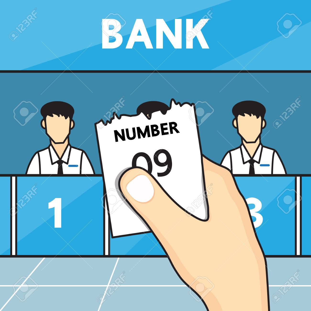 Hand holding ticket queue in the bank. - 63251573 Hand holding ticket queue in the bank. - 63251573