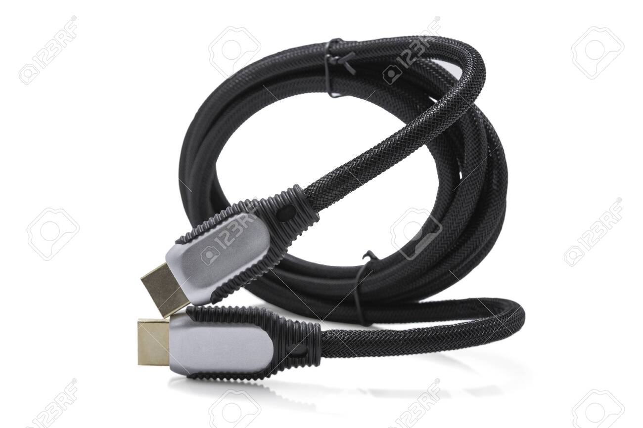 HDMI Cable, High Definition Multimedia Interface cable on a white background, including . Studio shoot. - 149188986 HDMI Cable, High Definition Multimedia Interface cable on a white background, including . Studio shoot. - 149188986