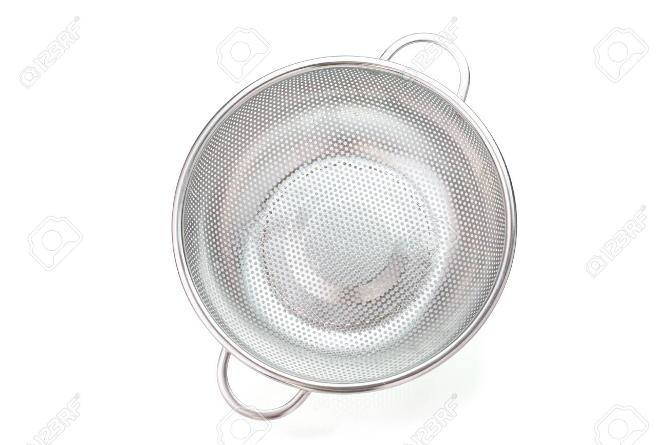 Stainless steel colander isolated on white - 149244617 Stainless steel colander isolated on white - 149244617