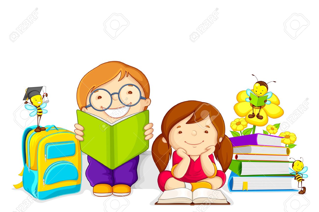kids studying royalty free