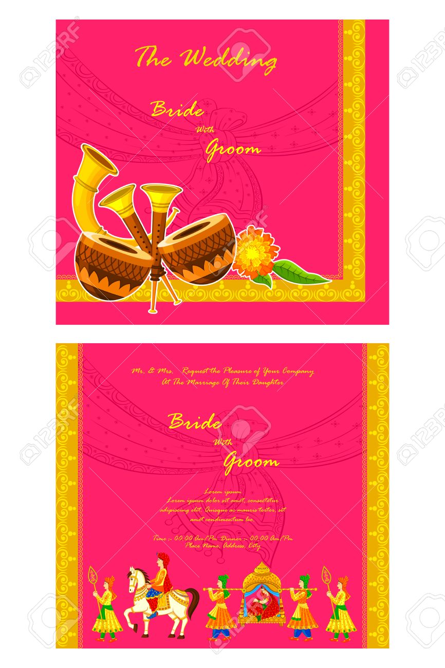 vector illustration of Indian wedding invitation card - 35122089 vector illustration of Indian wedding invitation card - 35122089