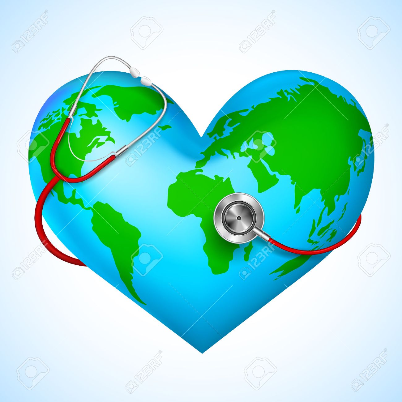 Stethoscope around hearth shaped world - 38467547 Stethoscope around hearth shaped world - 38467547