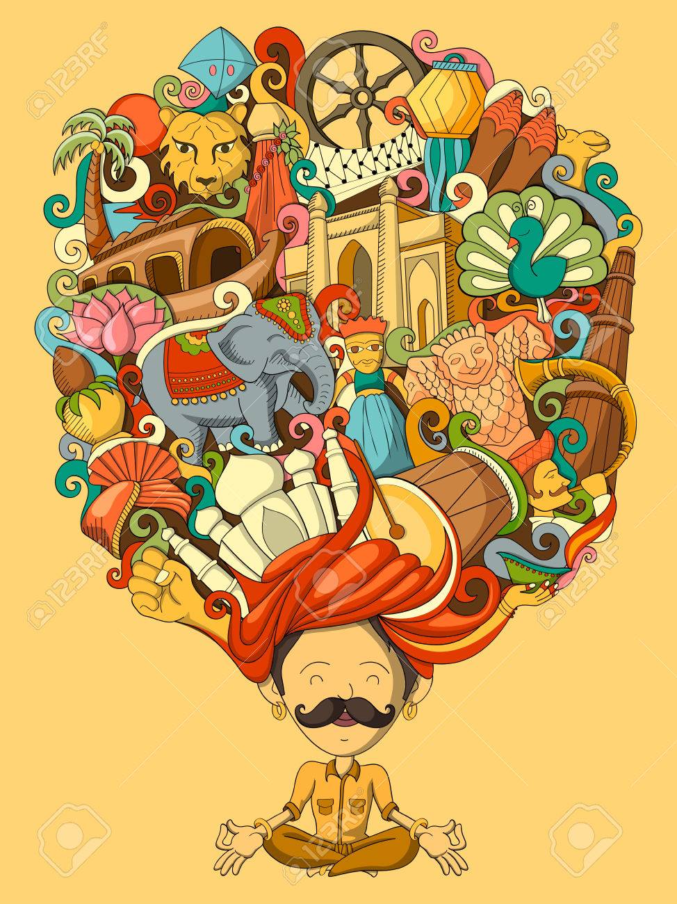 vector illustration of dream and thought of Indian man - 55751874 vector illustration of dream and thought of Indian man - 55751874