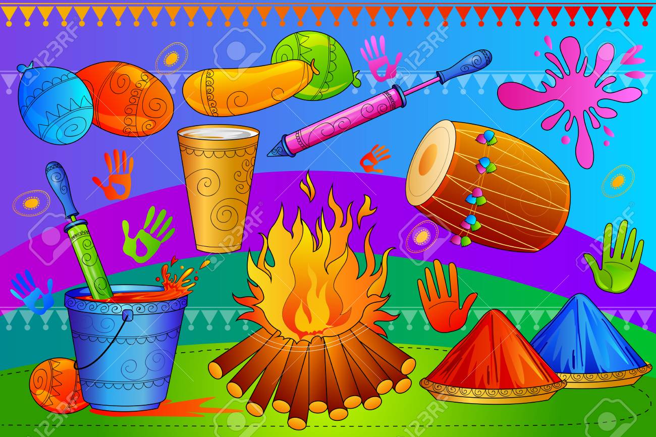 インド色幸せホーリー祭の背景のイラスト素材 ベクタ Image