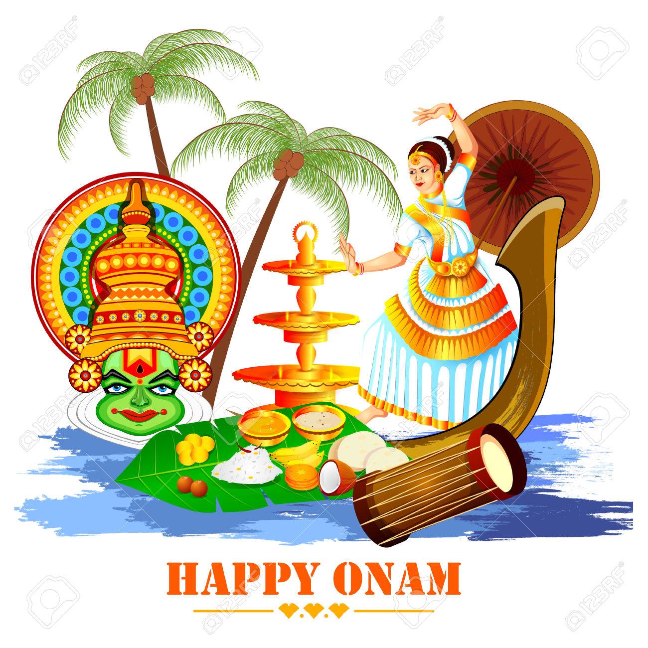 Happy Onam Festival Vector. Royalty Free SVG, Cliparts, Vectors ...