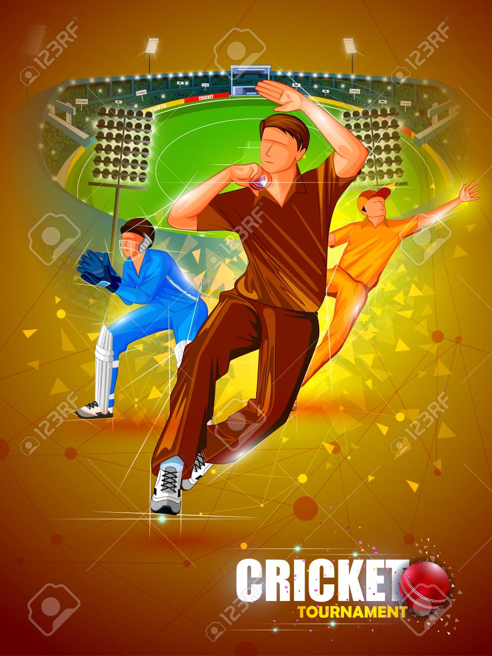Cricket Tournament Header Or Banner Design With Illustration Of Cricket Ball And Bat On Purple Background Stock Illustration Download Image Now iStock