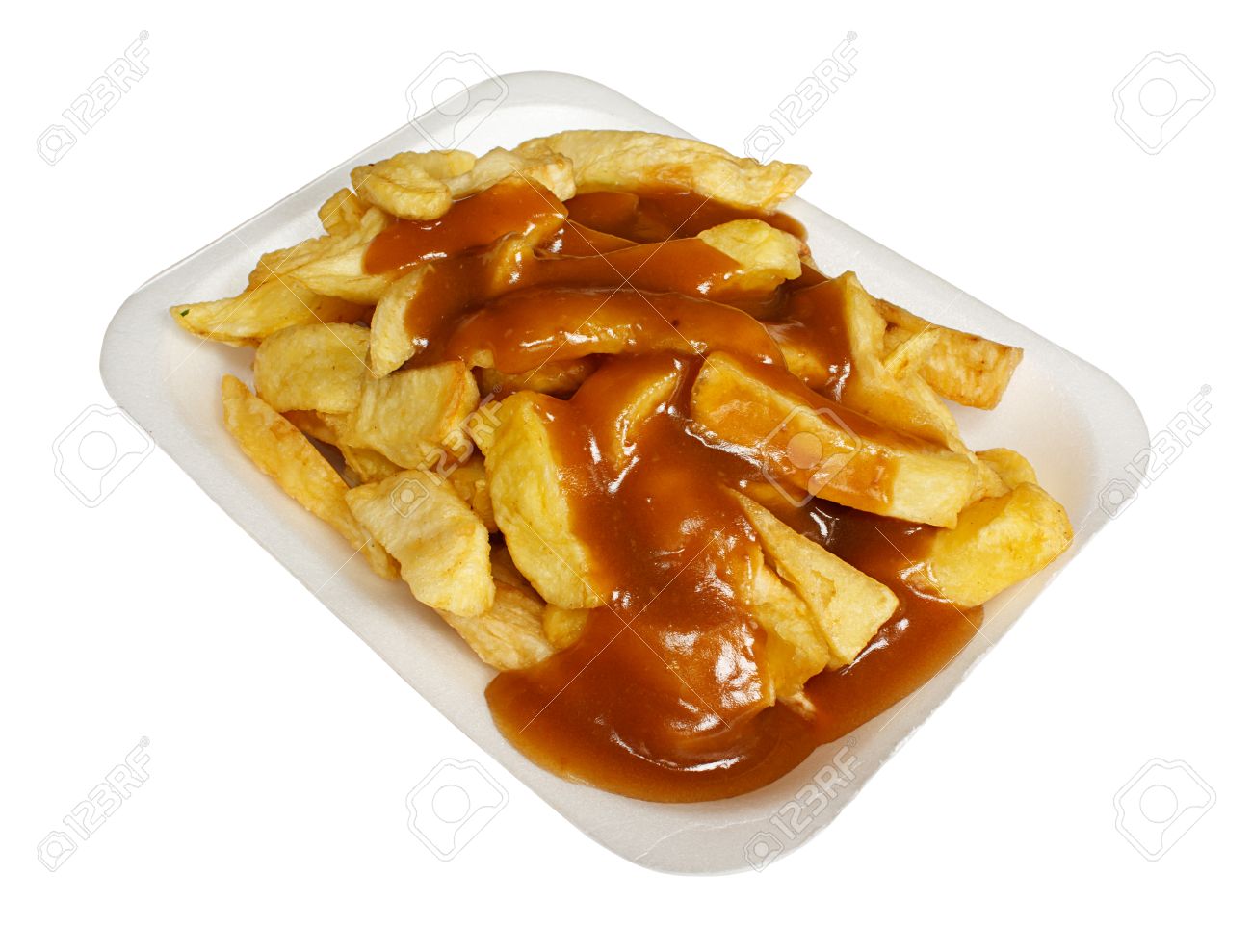 french fries or chips and gravy a popular european takeaway snack