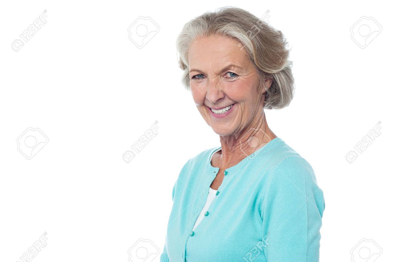笑みを浮かべて高齢者孤立した貴婦人の肖像 の写真素材 画像素材 Image