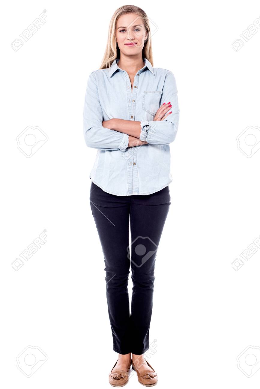Full length image of female model with crossed arms. - 60379876 Full length image of female model with crossed arms. - 60379876