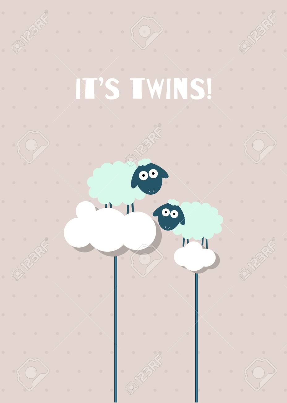 It S Twins Baby Shower Card Boys