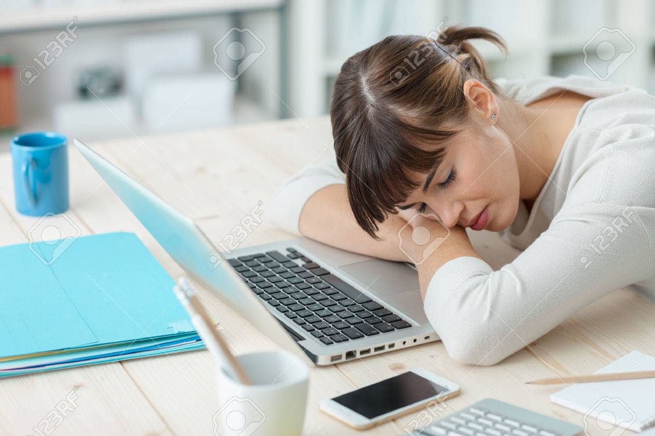 Sleepy At Office Desk Sleepy At Office Desk