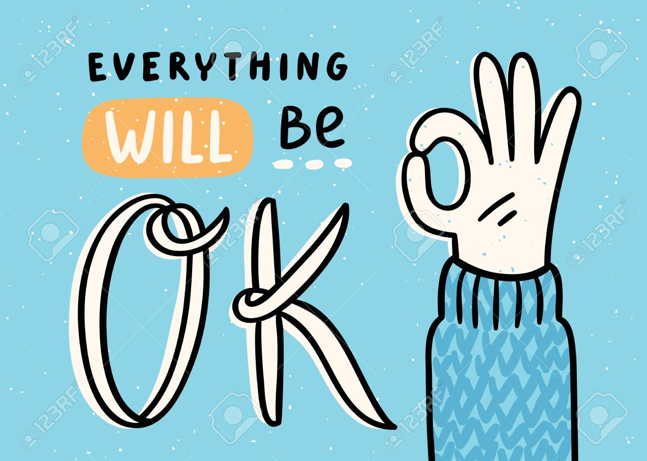 Everything Will Be Ok, Vector Illustration Royalty Free Cliparts ...