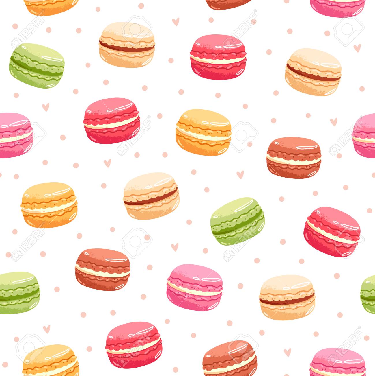 カラフルなマカロンのシームレス パターン のイラスト素材 ベクタ Image