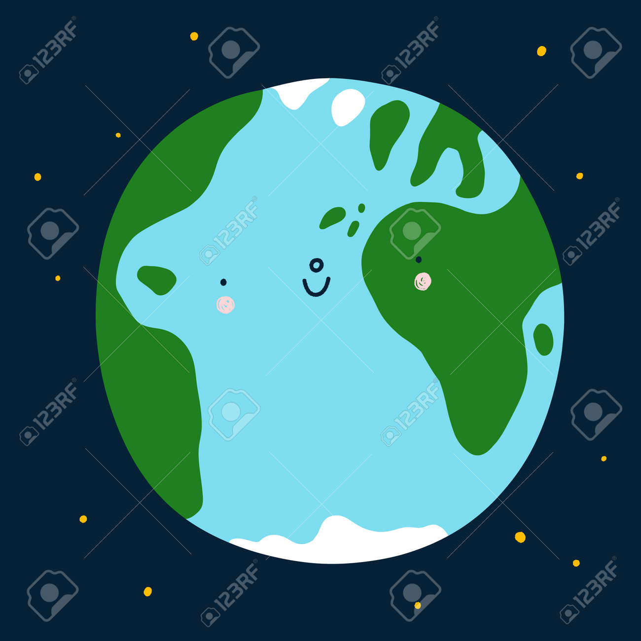 Planet Earth cute and happy cartoon vector character, space illustration, save the Earth - 164192541 Planet Earth cute and happy cartoon vector character, space illustration, save the Earth - 164192541