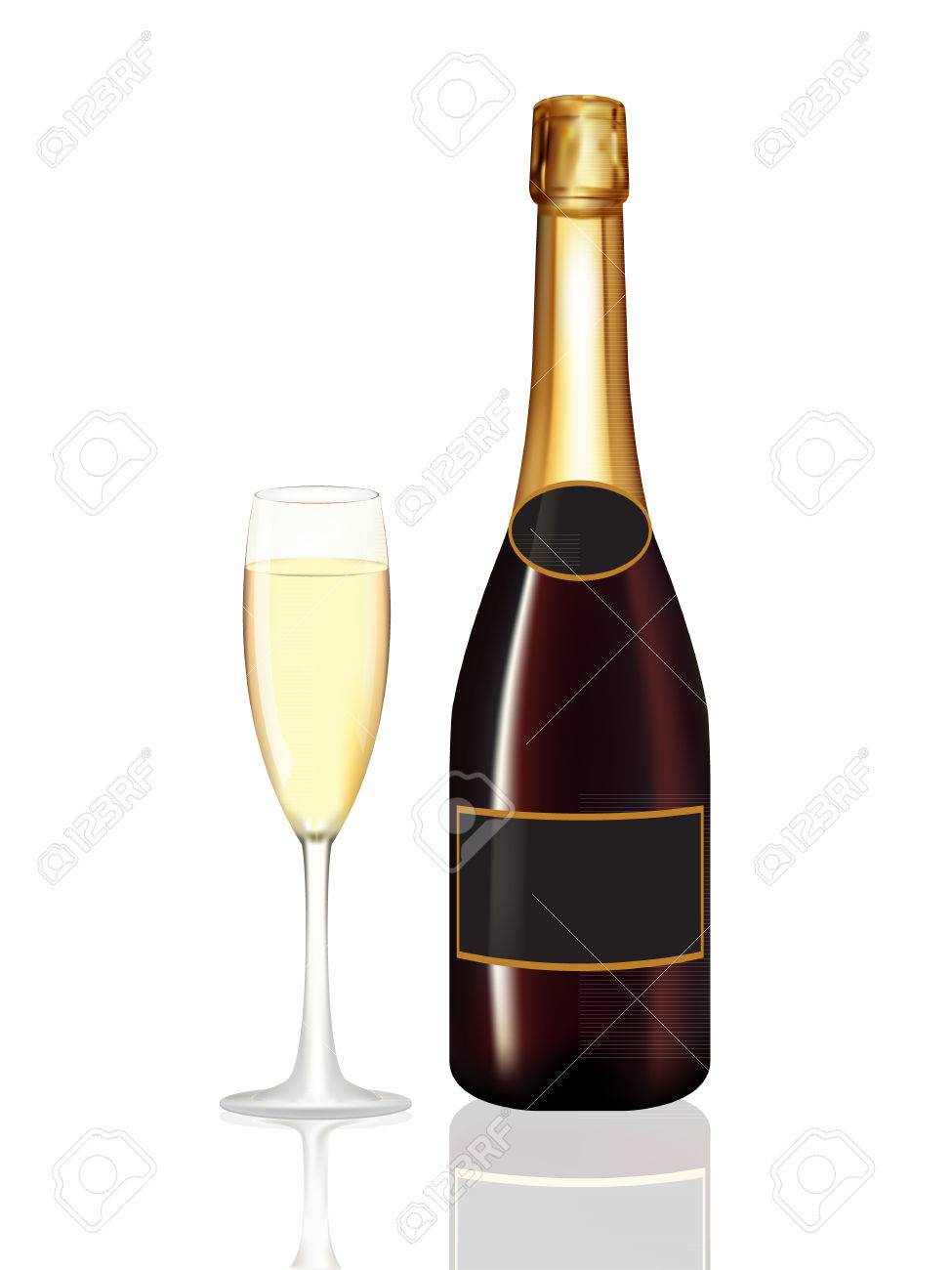 シャンパン赤と白の背景にシャンパン グラス ベクトル イラストのイラスト素材 ベクタ Image
