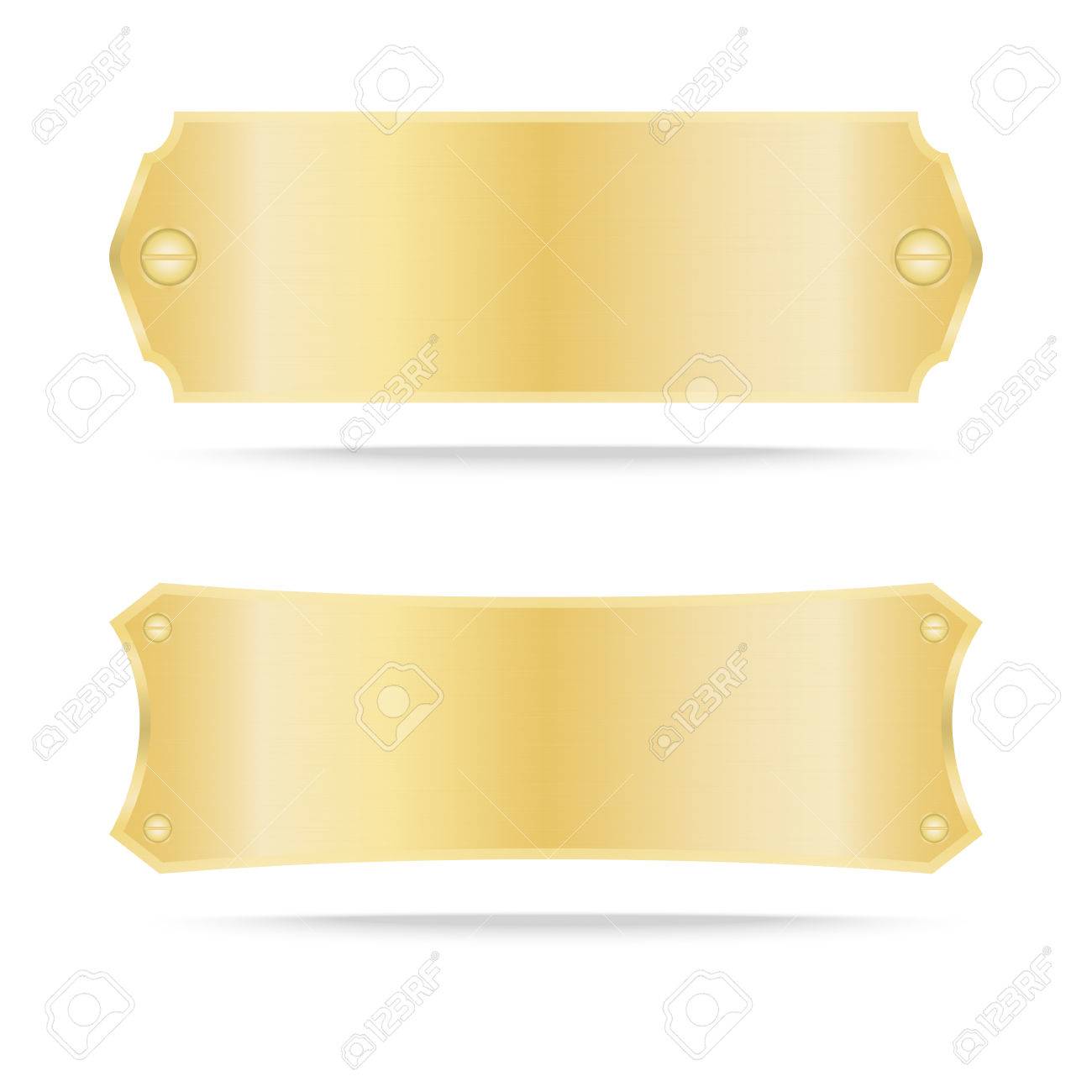 Gold Label Metal Or Metallic Gold Name Plate Vector Illustration Royalty Free Cliparts Vectors And Stock Illustration Image