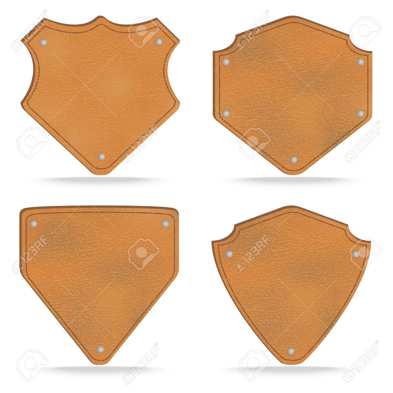 白 ベクトル イラストを革タグのラベルのセット のイラスト素材 ベクタ Image