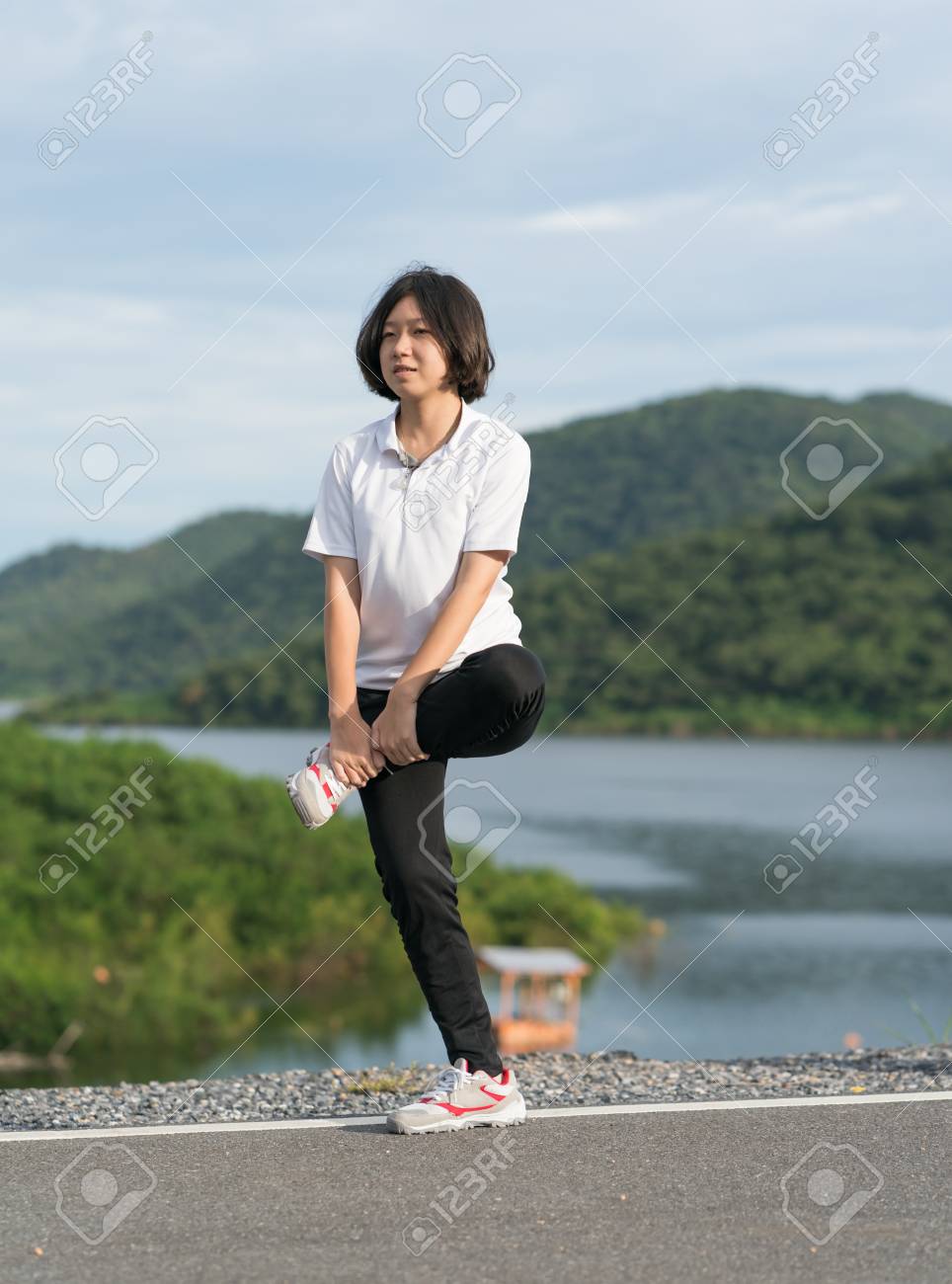 Fitness And Lifestyle Concept Young Asian Woman Short Hair