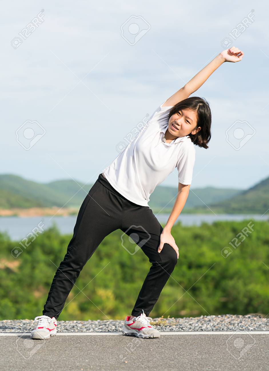 Fitness And Lifestyle Concept Young Asian Woman Short Hair