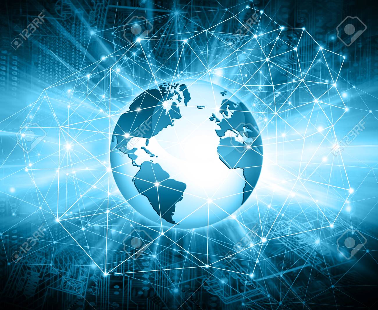 Best Internet Concept. Globe, Glowing Lines On Technological Background.  Electronics, WiFi, Rays, Symbols Internet, Television, Mobile And Satellite  Communications. Technology Illustration Фотография, картинки, изображения и  сток-фотография без роялти ...