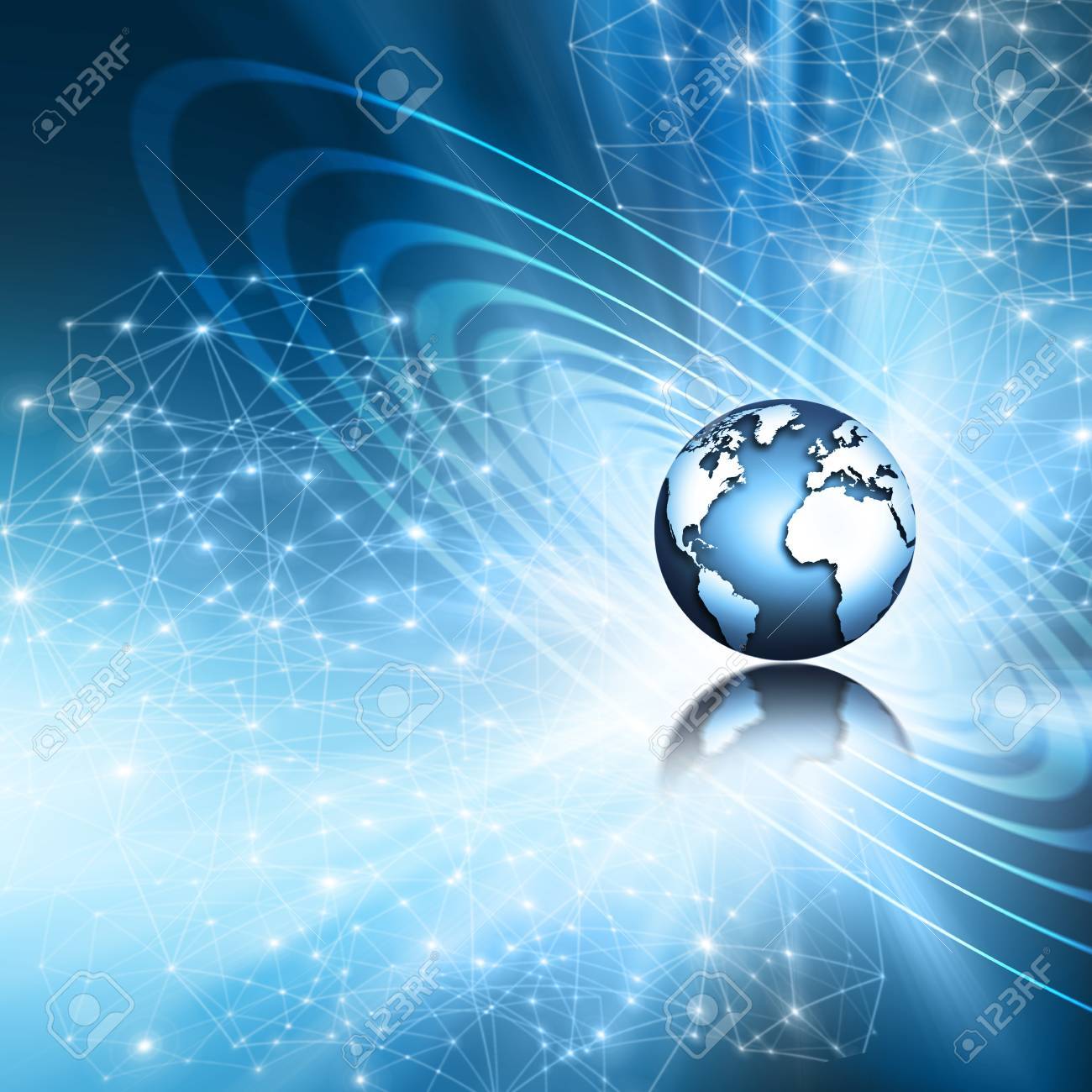 Best Internet Concept. Globe, Glowing Lines On Technological Background.  Electronics, Wireless, Rays, Symbols Internet, Television, Mobile And  Satellite Communications. Technology Illustration, 3D Illustration  Фотография, картинки, изображения и сток ...