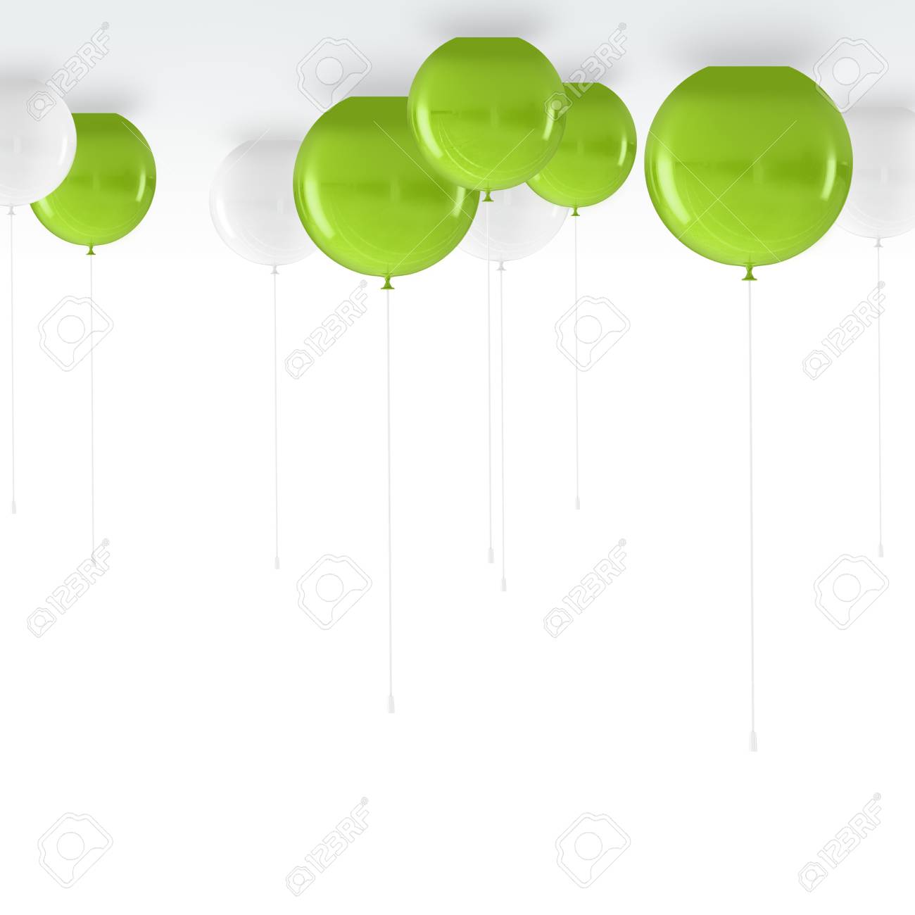 green and white balloons