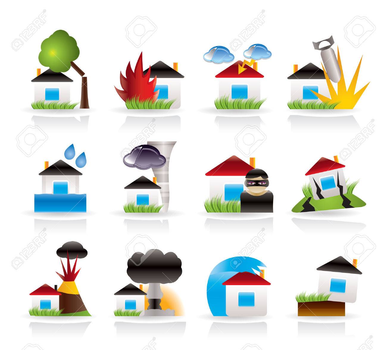 Symbole Fur Home Und Haus Versicherung Und Risikomanagement