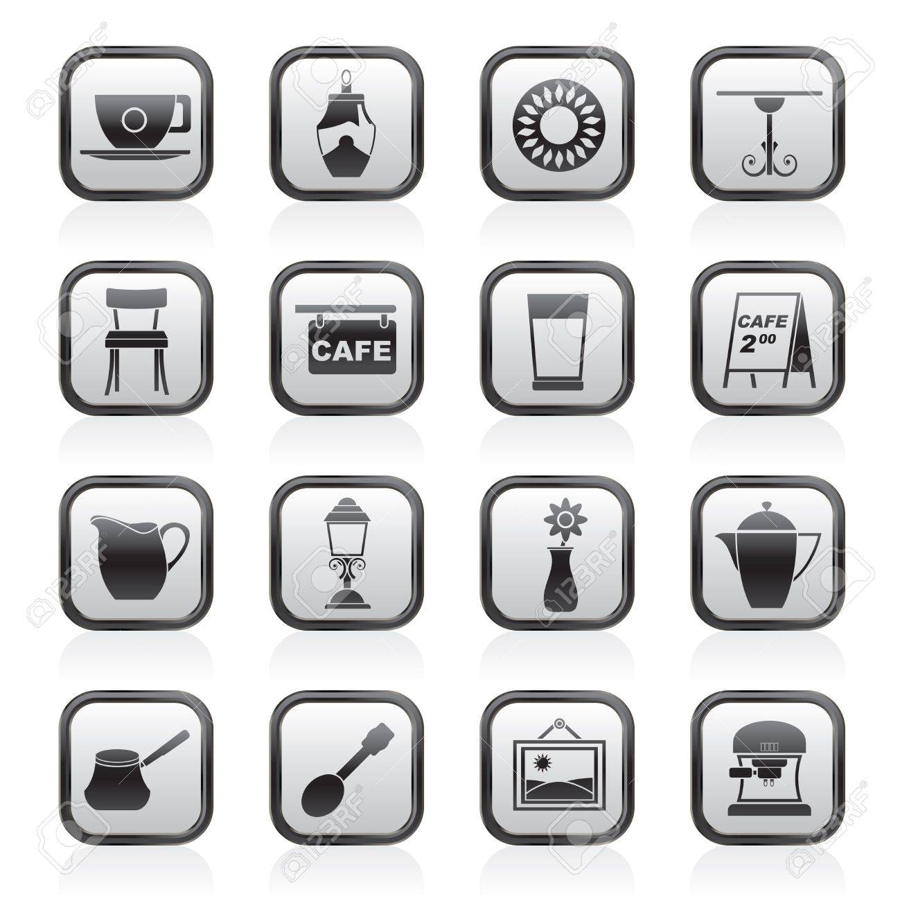 Caf And Coffeehouse Icons Vector Icon Set Royalty Free Cliparts Vectors And Stock Illustration Image 13910987