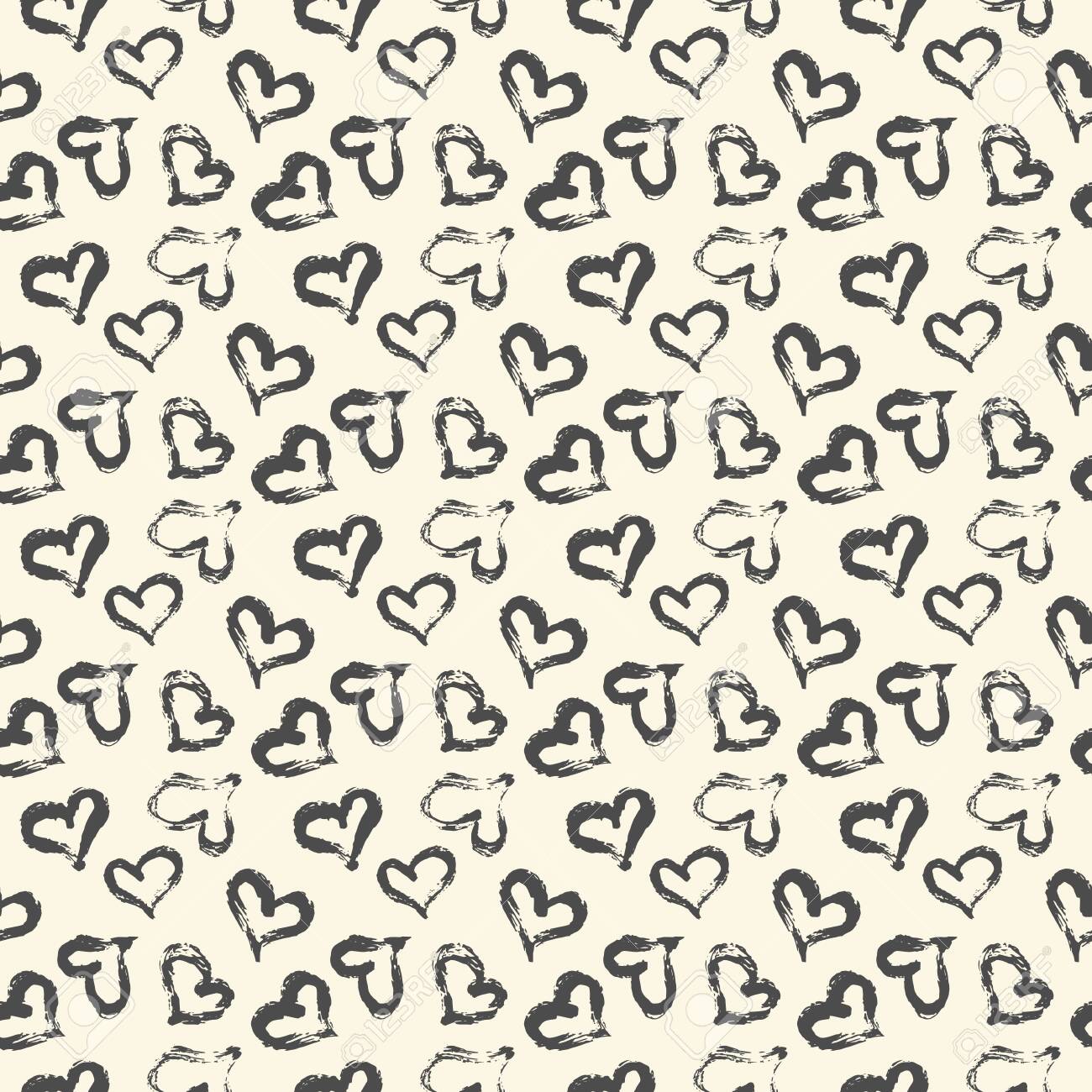 Seamless heart pattern hand painted with ink brush. Graphic design element. Scrapbooking, Valentine's Day card, wallpaper, baby shower, wedding invitation. Vintage style tileable vector illustration - 123689371 Seamless heart pattern hand painted with ink brush. Graphic design element. Scrapbooking, Valentine's Day card, wallpaper, baby shower, wedding invitation. Vintage style tileable vector illustration - 123689371