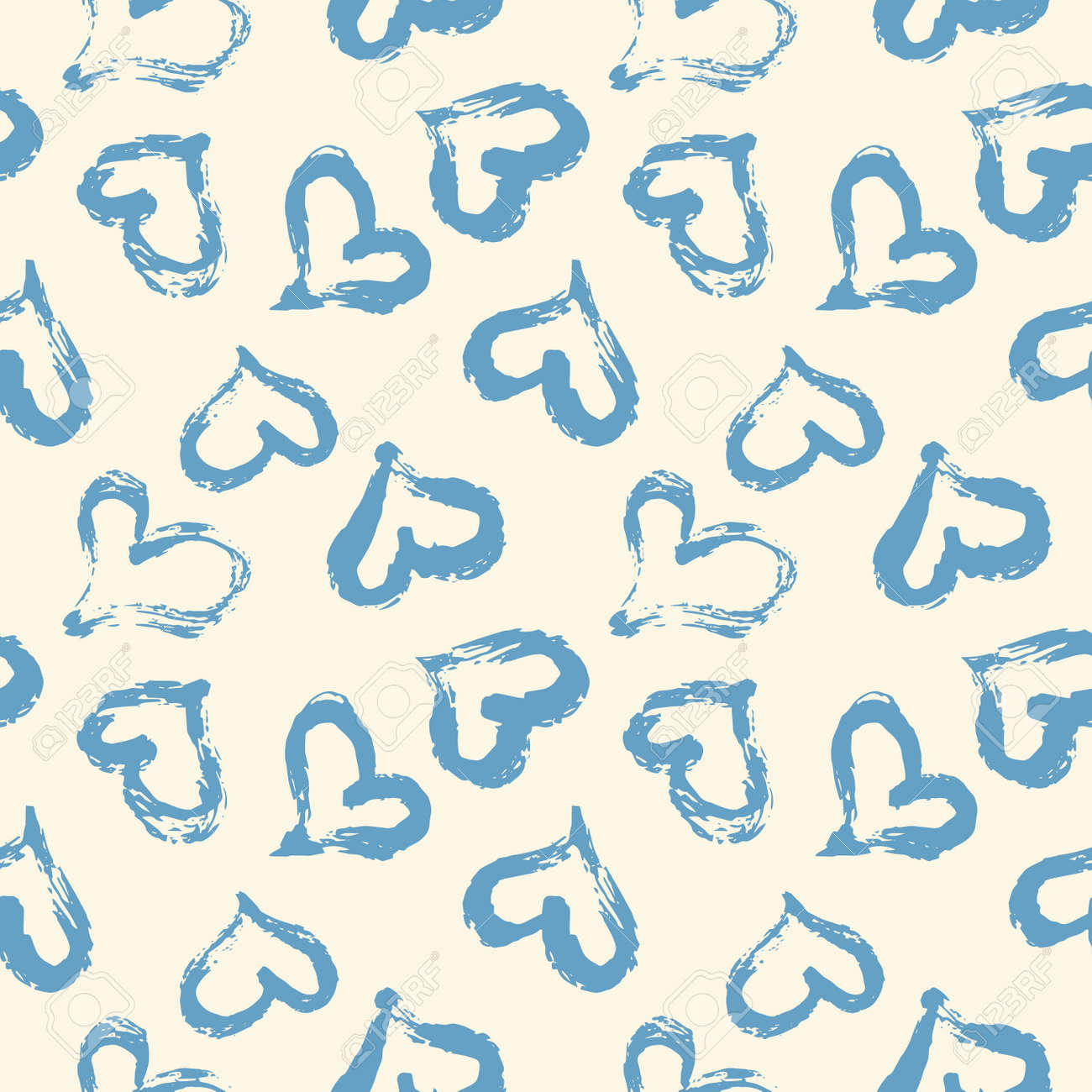 Seamless heart pattern. Hand painted ink brush - 163908768 Seamless heart pattern. Hand painted ink brush - 163908768