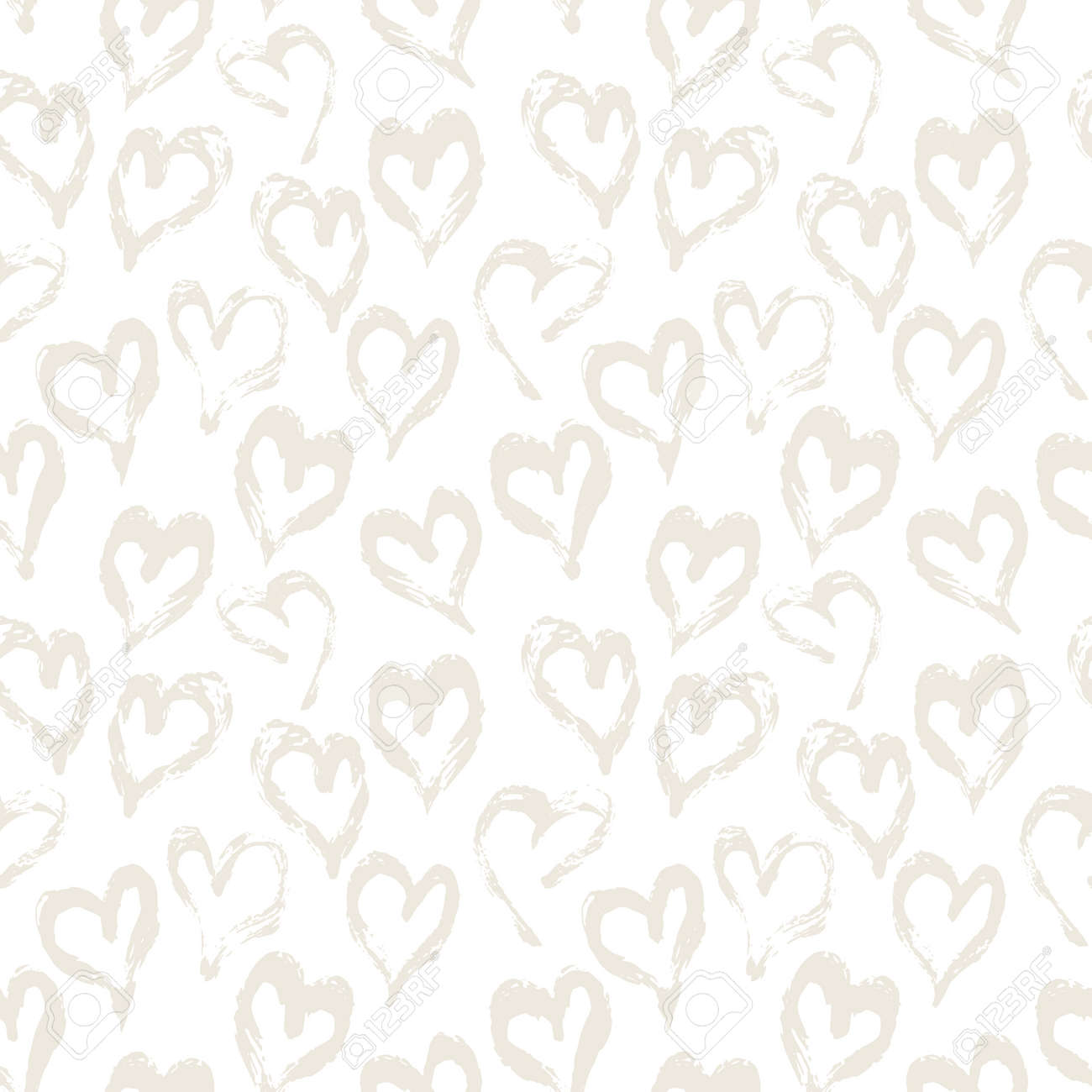 Seamless heart pattern. Hand painted ink brush - 163908772 Seamless heart pattern. Hand painted ink brush - 163908772