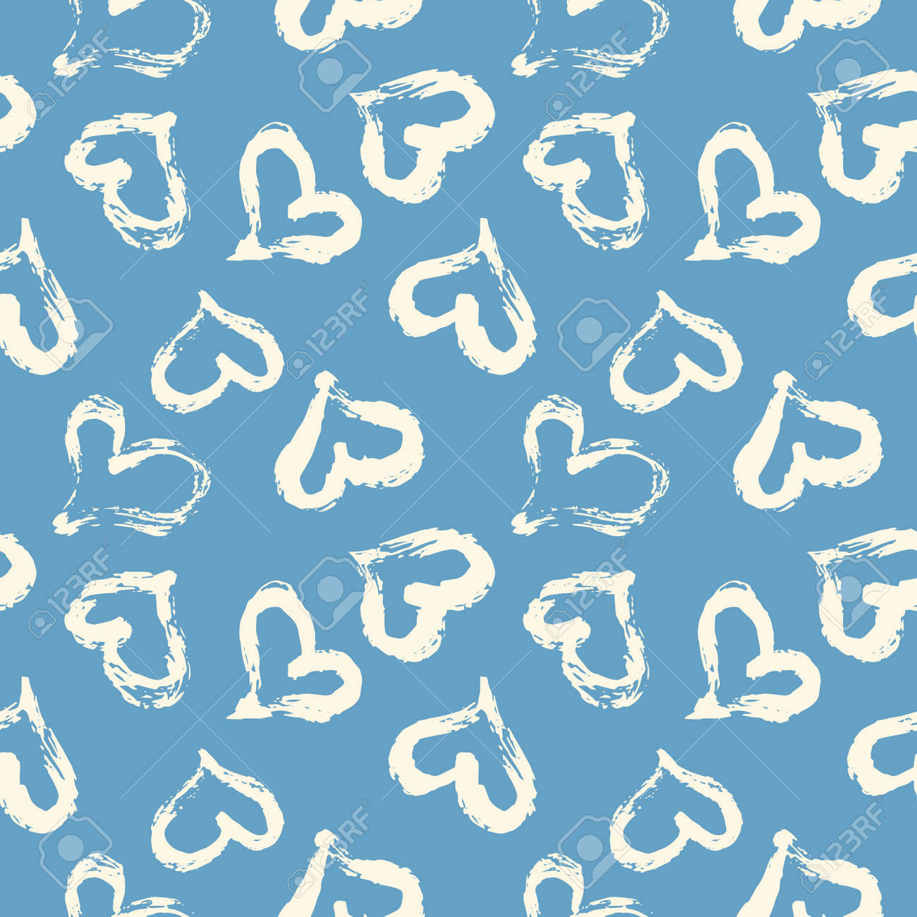 Seamless heart pattern. Hand painted ink brush - 167158740 Seamless heart pattern. Hand painted ink brush - 167158740