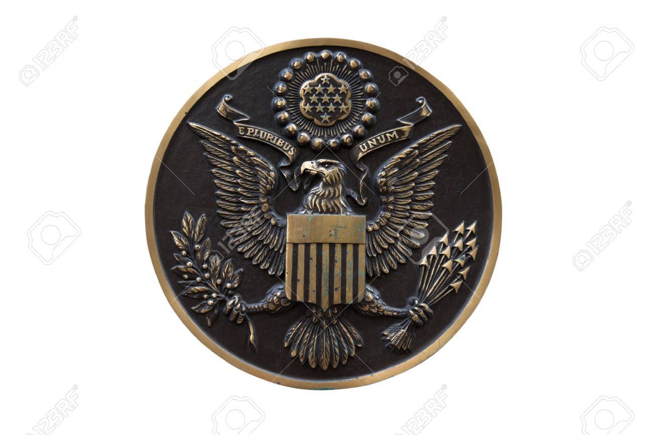 Bronze seal of the United States isolated on white background - 33373745 Bronze seal of the United States isolated on white background - 33373745