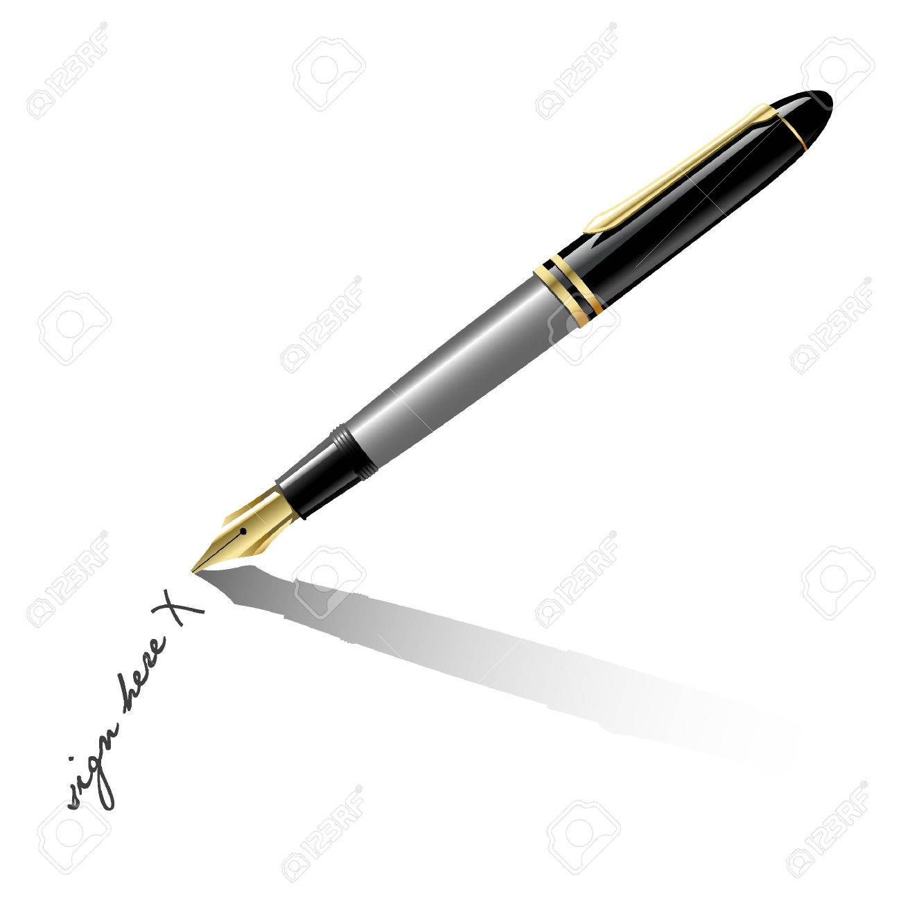 ちょっと古臭い万年筆執筆の現実的なベクトル イラスト のイラスト素材 ベクタ Image