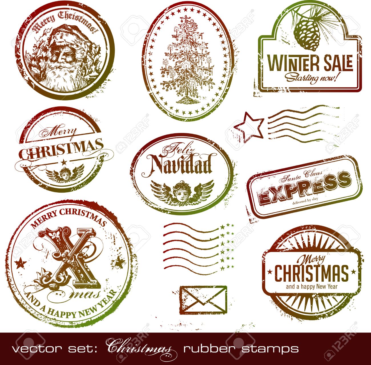 detailed vintage christmas rubber