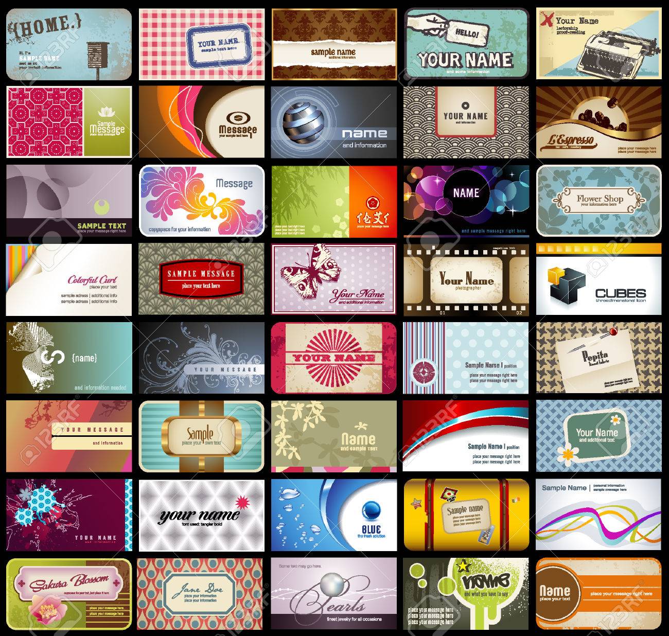 variety of 40 detailed horizontal business cards on different topics stock vector 7983637 - 40 Horizontal Business Cards Good variety of 40 detailed horizontal business cards on different topics stock vector 7983637 - 40 Horizontal Business Cards Good