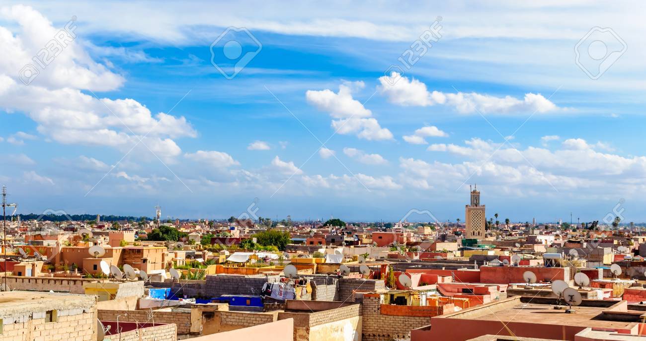 View over the colorful roofs over Marrakesh - 77879566 View over the colorful roofs over Marrakesh - 77879566
