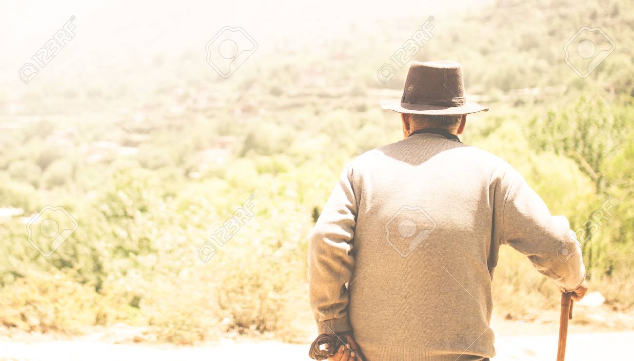 View on Old man in summer landscape - 83184581 View on Old man in summer landscape - 83184581