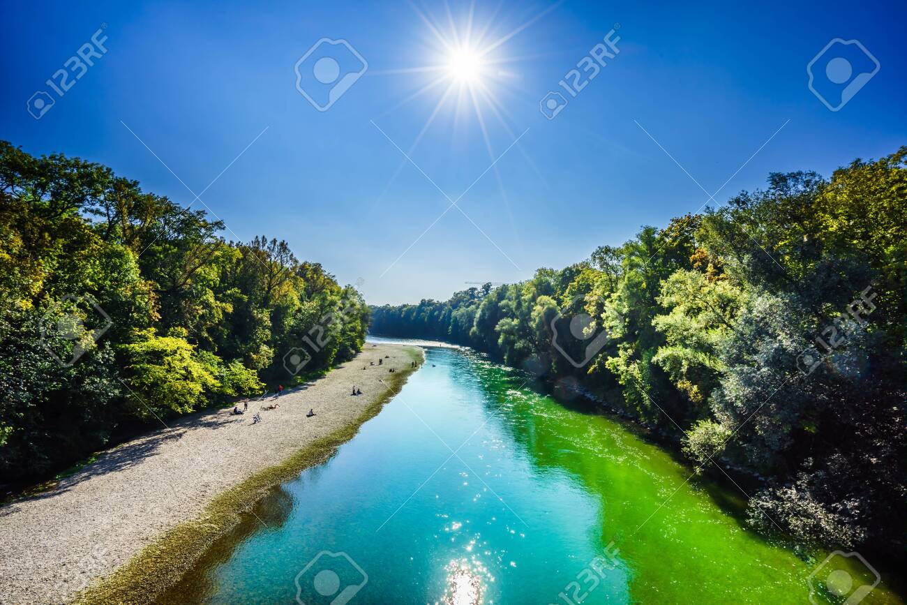 View On Turquoise Isar River In Munich, Germany Stock Photo, Picture and  Royalty Free Image. Image 132966151.